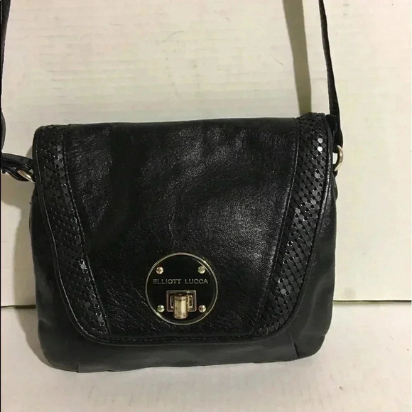 Elliott Lucca Black leather crossbody handbag - Picture 1 of 8